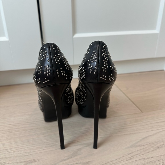 Saint Laurent Black Studded Heels - Picture 3 of 4